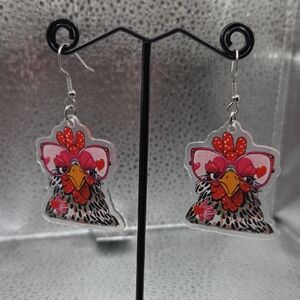 Colorful Chicken Earrings